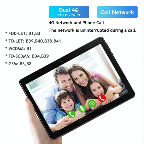 BDF M107 4G Phone Call Tablet PC, 10.1 inch, 2GB+32GB, Android 9.0, SC9863A Octa Core Cortex-A55, Support Dual SIM & Bluetooth & WiFi & GPS, EU Plug(Blue)