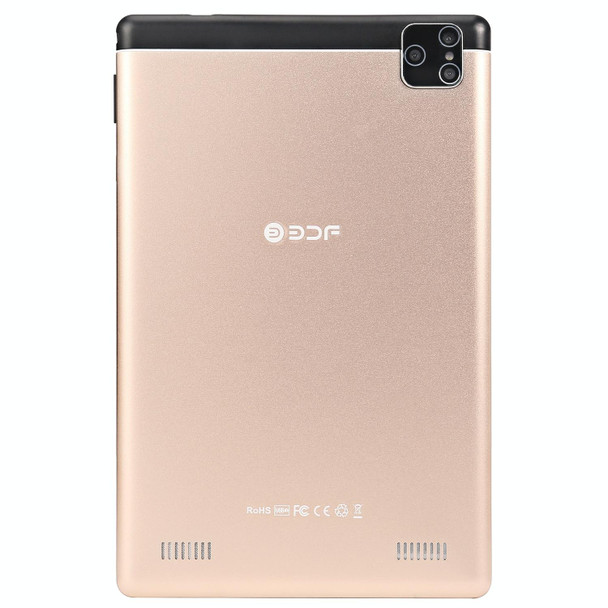 BDF P8 3G Phone Call Tablet PC, 8 inch, 2GB+32GB, Android 9.0, MTK8321 Octa Core Cortex-A7, Support Dual SIM & Bluetooth & WiFi & GPS, EU Plug(Gold)