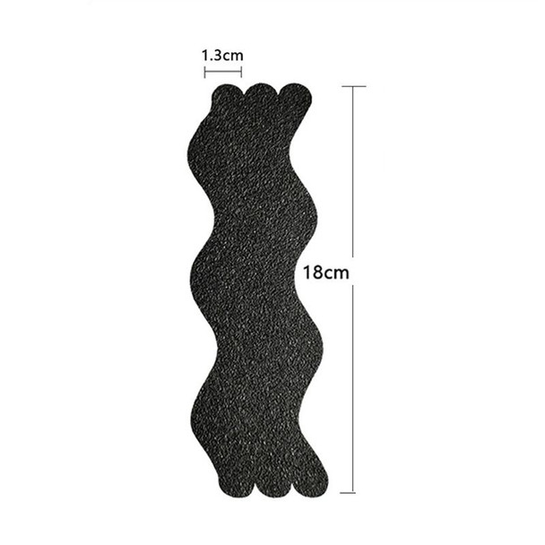 48 PCS Wavy Shaped Gravel Pattern Bathtub Non-Slip Sticker, Specification: 1.3 x 18cm(Transparent)