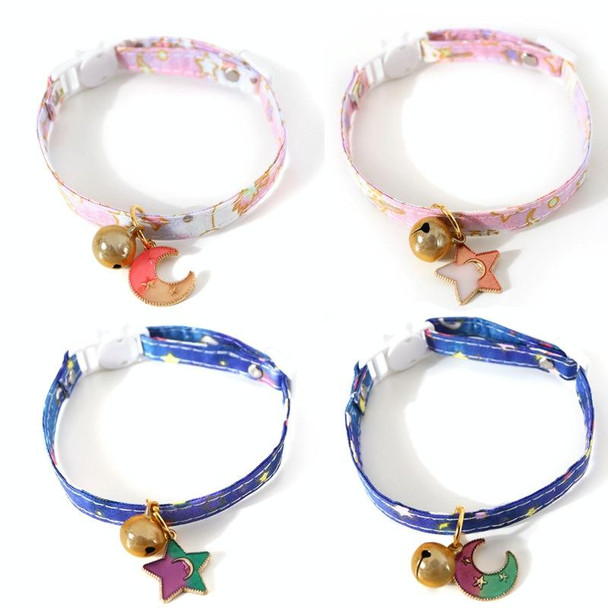 4 PCS Adjustable Cat Dog Rabbit Safety Buckle Collar Pet Accessories, Size:S 17-32cm, Style:Star(Pink)