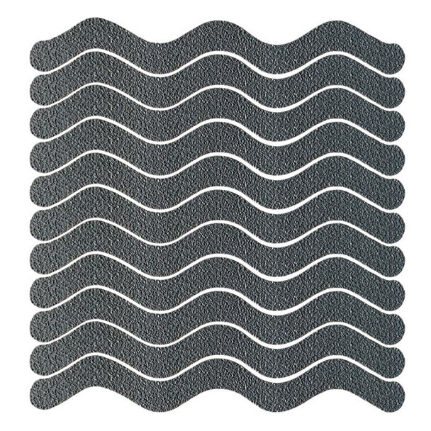 48 PCS Wavy Shaped Gravel Pattern Bathtub Non-Slip Sticker, Specification: 1.3 x 18cm(Gray)