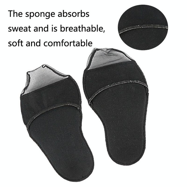 5 Pairs Invisible And Comfortable Sponge Thickened Half Pad Sweat-Absorbent And Breathable Forefoot Pad(Fish Mouth Black)