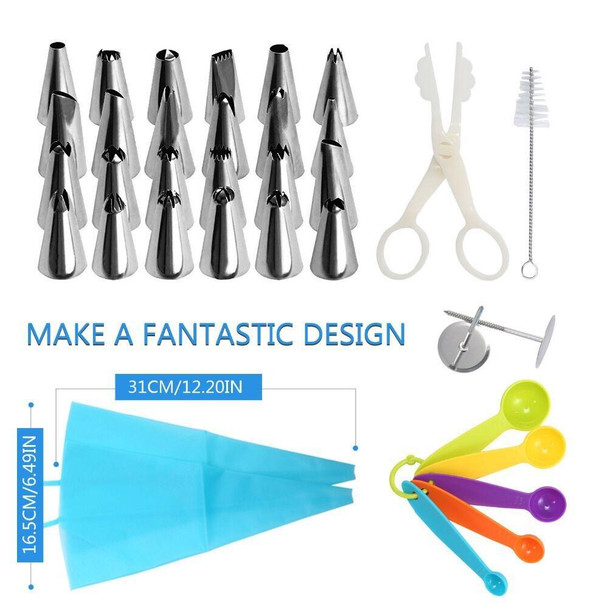 52 In 1 Cake Turntable Piping Tip Piping Bag Baking Tool Set