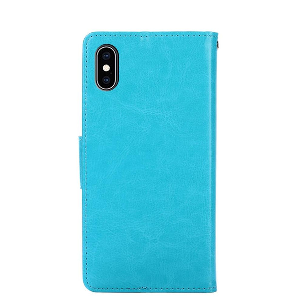 Crystal Texture Horizontal Flip Leatherette Case with Holder & Card Slots & Wallet - iPhone XS Max(Light Blue)