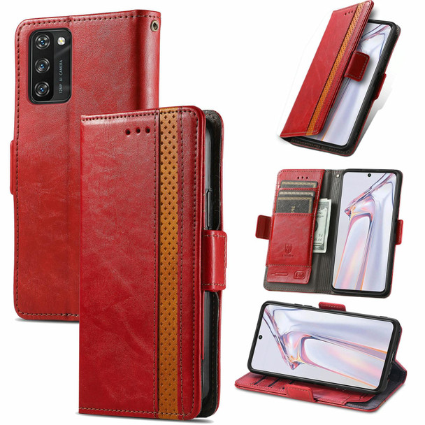 Blackview A100 CaseNeo Business Splicing Dual Magnetic Buckle Horizontal Flip PU Leatherette Case with Holder & Card Slots & Wallet(Red)