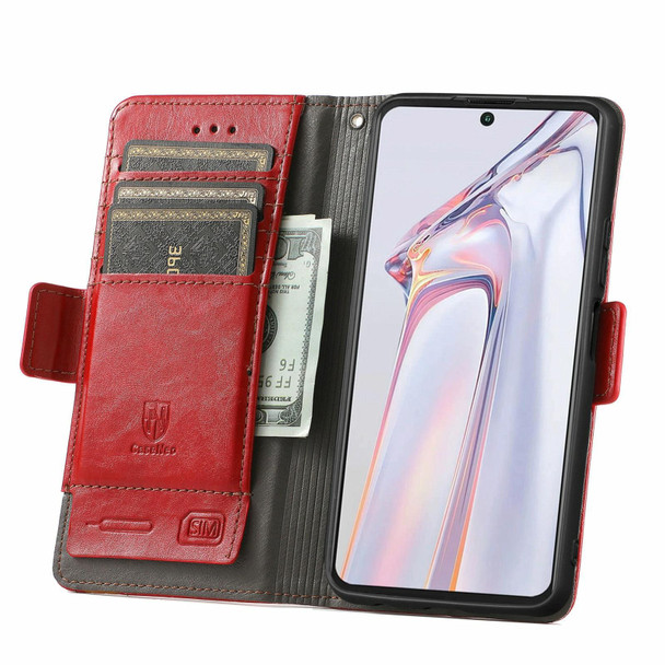 Blackview A100 CaseNeo Business Splicing Dual Magnetic Buckle Horizontal Flip PU Leatherette Case with Holder & Card Slots & Wallet(Red)