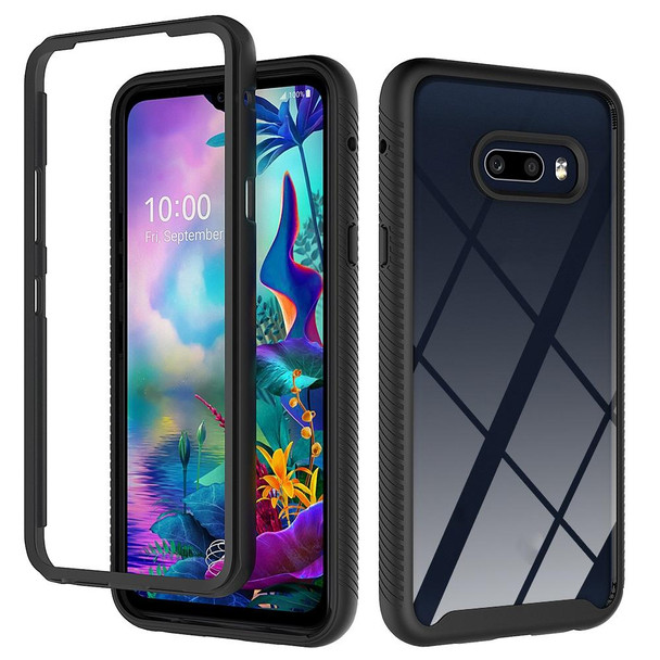 LG V50S ThinQ 5G / G8X ThinQ Starry Sky Solid Color Series Shockproof PC + TPU Protective Case(Black)