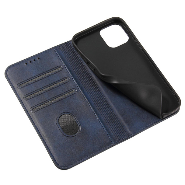 Calf Texture Magnetic Horizontal Flip Leatherette Case with Holder & Card Slots & Wallet - iPhone 12 mini(Blue)