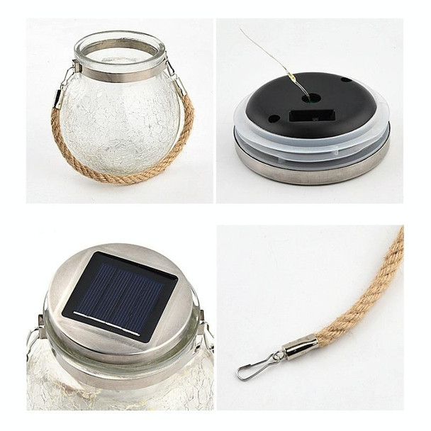 20 LED Solar Energy Glass Bottle Pendent Lamp IP44 Waterproof Outdoor Garden Decoration Light(Color Light)