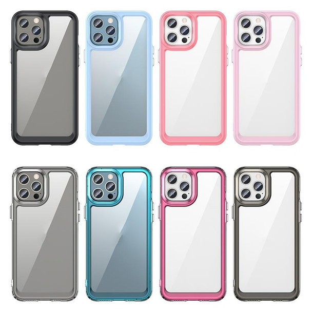 Colorful Series Acrylic + TPU Phone Case - iPhone 12 Pro(Transparent)