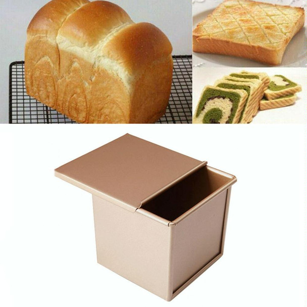 Square Toast Box Non-Stick Water Cube Toast Mold, Style: 8772 8x7.5x6.5cm No Ripple Gold