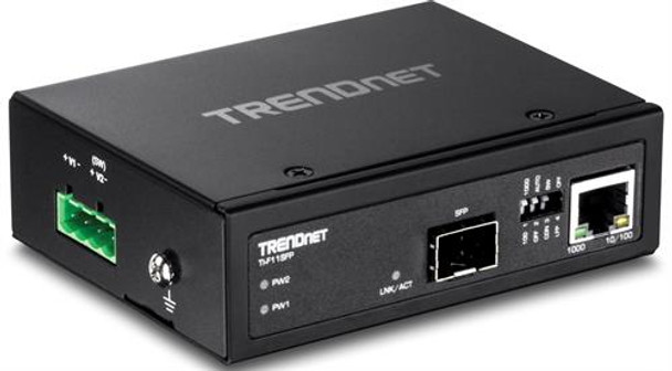 Trendnet Hardened Industrial 100/1000 Base-T To SFP Media Converter