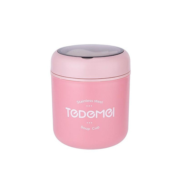 Portable Thermal Insulation Sealed Soup Cup With Lid Breakfast Lunch Box - Office Workers(Pink)