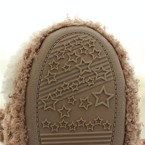 Elk Slippers Cute Thick-Soled With Heel Cotton Slippers Autumn And Winter Cotton Slippers, Colour: Brown(37)