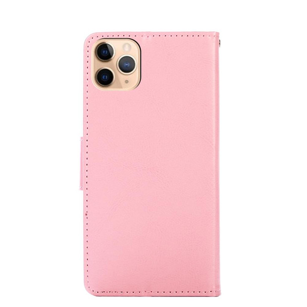 Crystal Texture Horizontal Flip Leatherette Case with Holder & Card Slots & Wallet - iPhone 11 Pro Max(Pink)