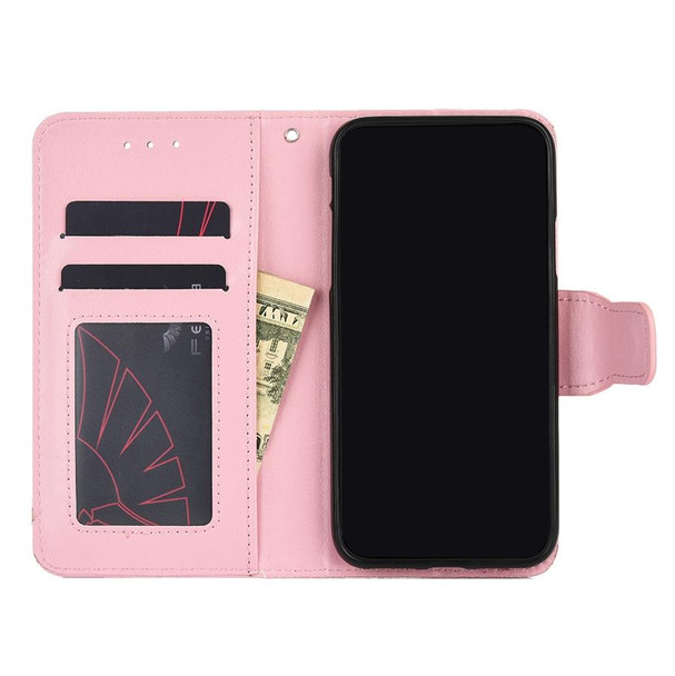 Crystal Texture Horizontal Flip Leatherette Case with Holder & Card Slots & Wallet - iPhone X & XS(Pink)