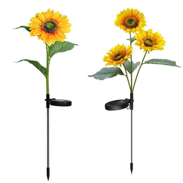 Solar Sunflower Decoration Light LED Garden Lawn Landscape Light, Specification: Three Heads