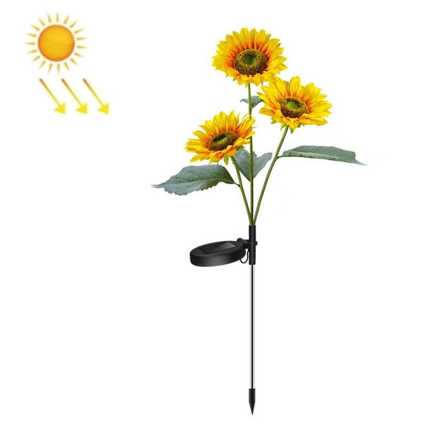 Solar Sunflower Decoration Light LED Garden Lawn Landscape Light, Specification: Three Heads