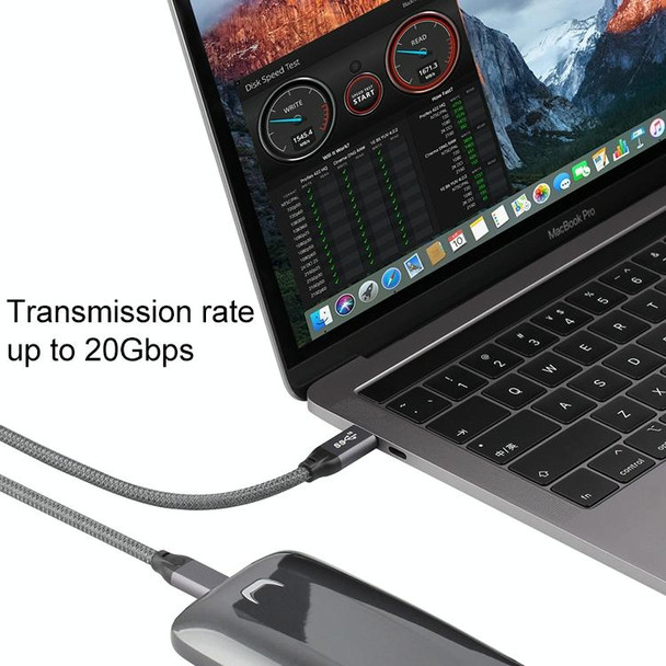 100W USB-C / Type-C Male to USB-C / Type-C Male Full-function Data Cable with E-mark, Cable Length:1.5m