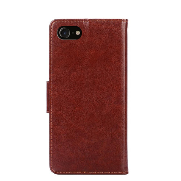 Crystal Texture Horizontal Flip Leatherette Case with Holder & Card Slots & Wallet - iPhone SE 2022 / SE 2020 & 8 & 7(Brown)