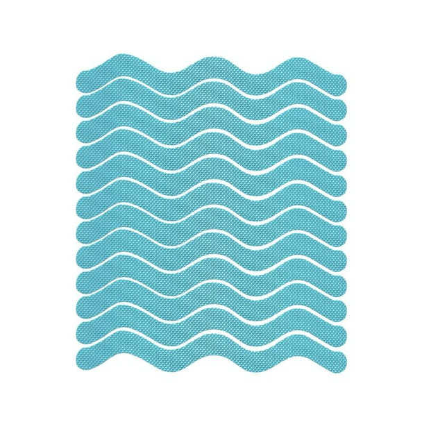 48 PCS Wavy Shaped Safety Bathtub Non-Slip Sticker, Specification:  1.3 x 18cm(Blue)