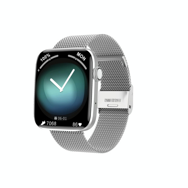 DT1 1.8 inch Color Screen Smart Watch, Steel Watchband,IP68 Waterproof,Support GPS Track/Bluetooth Call/Heart Rate Monitoring/Blood Pressure Monitoring/Sleep Monitoring/Female Menstrual Cycle(Silver)