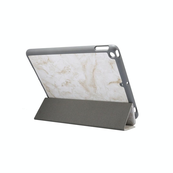 iPad 10.2 inch Marble Texture Pattern Horizontal Flip Leather Case, with Three-folding Holder & Pen Slot & Sleep / Wake-up Function(Grey)