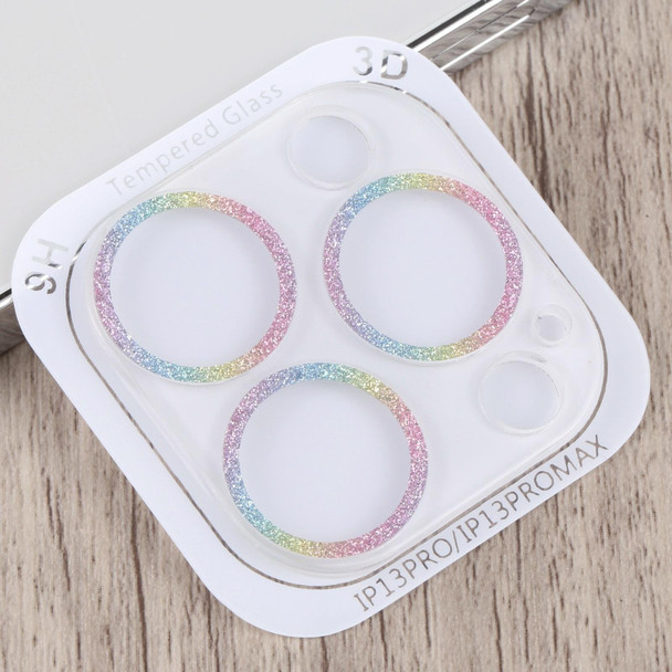 Glitter Ring Tempered Glass Camera Lens Film - iPhone 13 Pro / 13 Pro Max(Colorful)