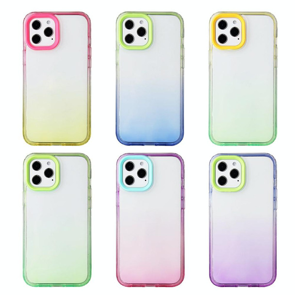 Candy Gradient Flat Surface TPU + PC Shockproof Case - iPhone 13 Pro Max(Green Yellow)