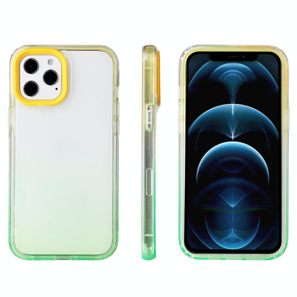 Candy Gradient Flat Surface TPU + PC Shockproof Case - iPhone 13 Pro Max(Green Yellow)