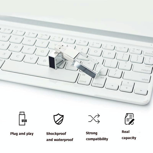 Crystal Flash Light Emitting USB 2.0 Flash Drive Car Music USB Flash Drive, Capacity:32GB(White)