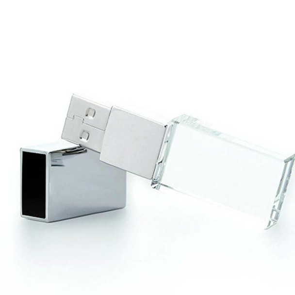 Crystal Flash Light Emitting USB 2.0 Flash Drive Car Music USB Flash Drive, Capacity:32GB(White)