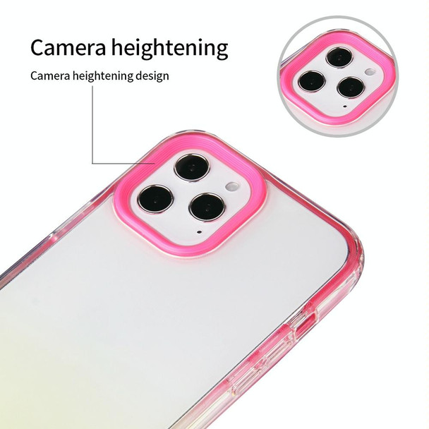 Candy Gradient Flat Surface TPU + PC Shockproof Case - iPhone 12 mini(Pink Purple)