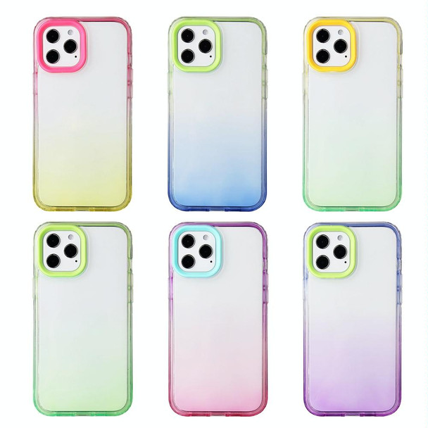 Candy Gradient Flat Surface TPU + PC Shockproof Case - iPhone 12 / 12 Pro(Pink Purple)