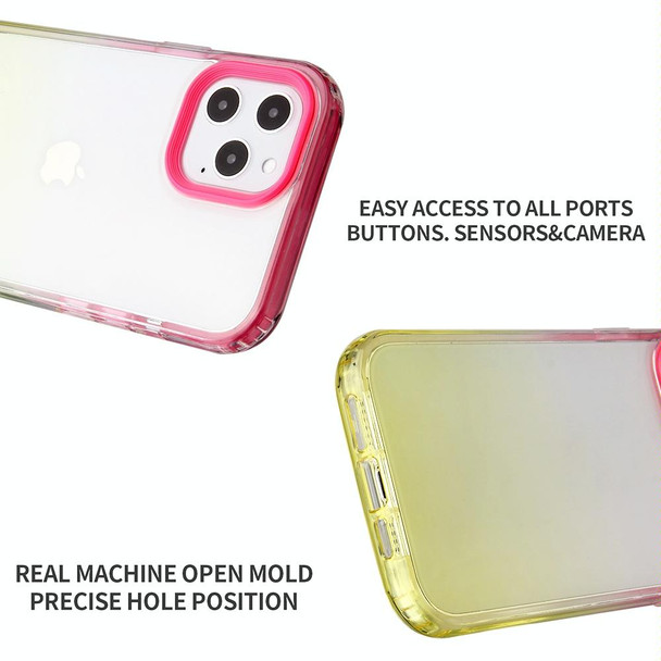 Candy Gradient Flat Surface TPU + PC Shockproof Case - iPhone 12 / 12 Pro(Pink Purple)