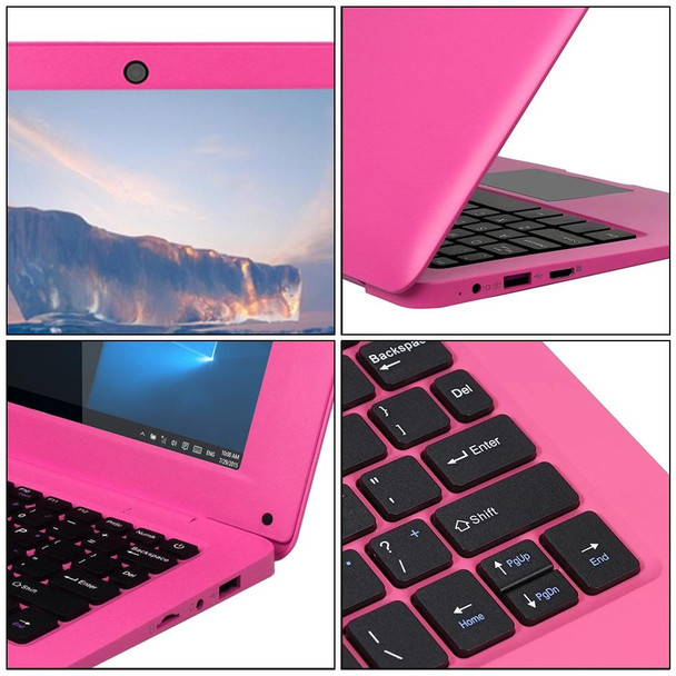 A64 10.1 inch Laptop, 2GB+32GB, Android 7.1,  Allwinner A64 Quad Core CPU 1.3Ghz, Support Bluetooth & WiFi & HDMI, EU Plug(Pink)