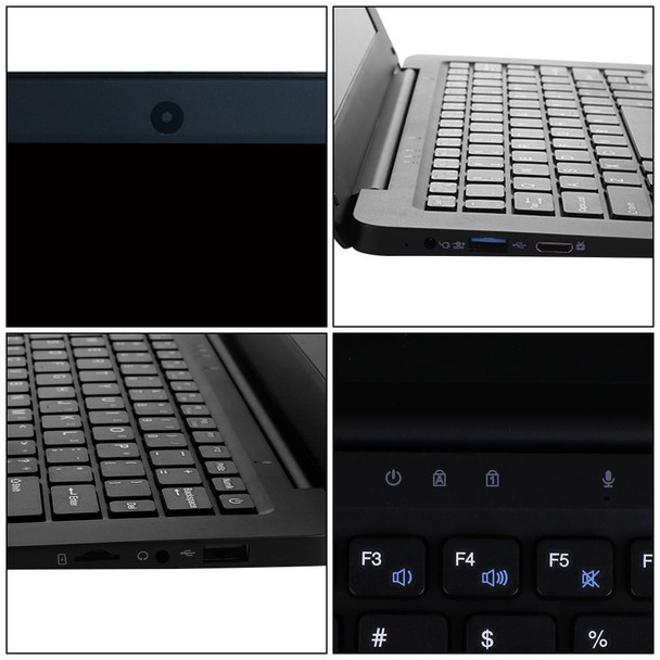 A64 10.1 inch Laptop, 2GB+32GB, Android 7.1,  Allwinner A64 Quad Core CPU 1.3Ghz, Support Bluetooth & WiFi & HDMI, EU Plug(Black)