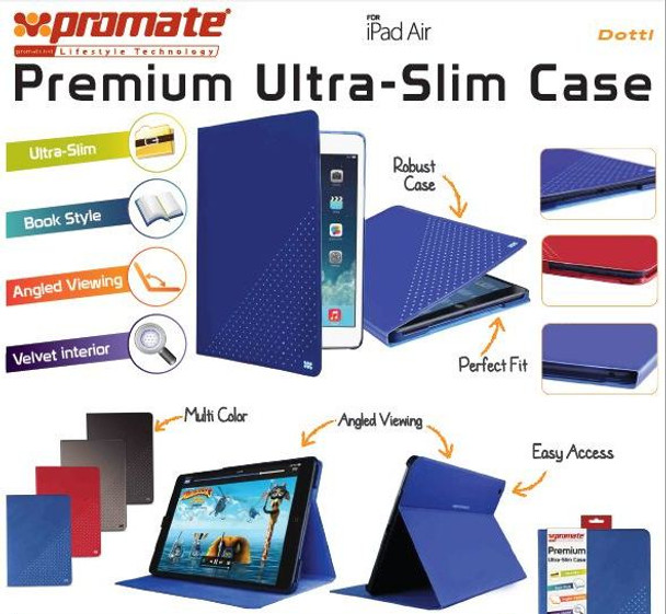 Promate Dotti Premium Ultra Slim And Sporty Case For Ipad Air -Black