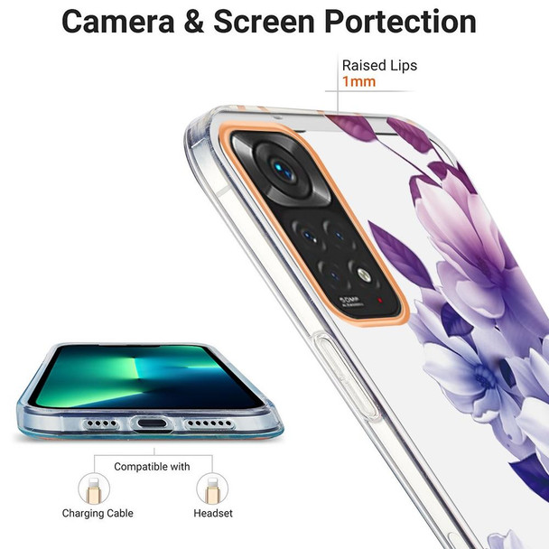 Xiaomi Redmi Note 11S / Note 11 4G Global Ring IMD Flowers TPU Phone Case(Purple Begonia)