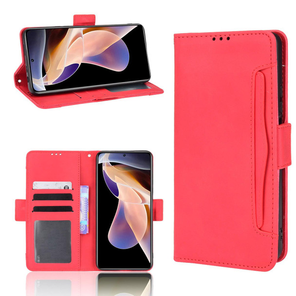 Xiaomi Poco X4 NFC /Redmi Note 11 Pro China Skin Feel Calf Texture Card Slots Leather Phone Case(Red)