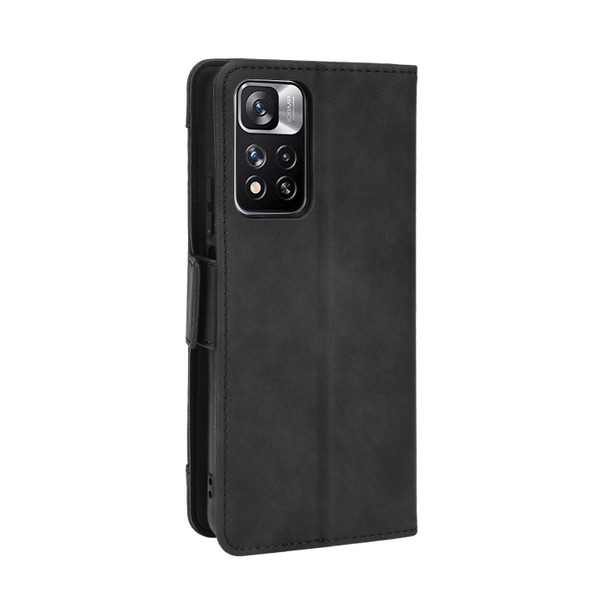 Xiaomi Poco X4 NFC /Redmi Note 11 Pro China Skin Feel Calf Texture Card Slots Leather Phone Case(Black)