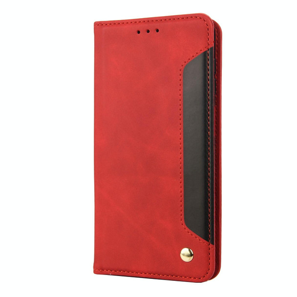 Xiaomi Redmi 10C Skin Feel Splicing Leather Phone Case(Red)