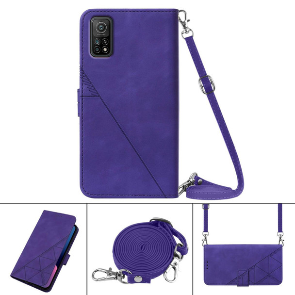 Xiaomi Redmi Note 10 5G/10T 5G/Poco M3 Pro 5G Crossbody 3D Embossed Flip Leather Phone Case(Purple)