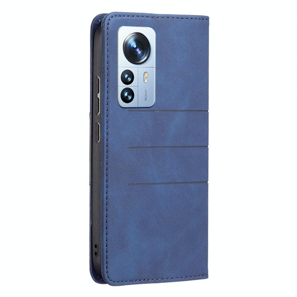 Xiao12 Pro Magnetic Splicing Leather Phone Case(Blue)