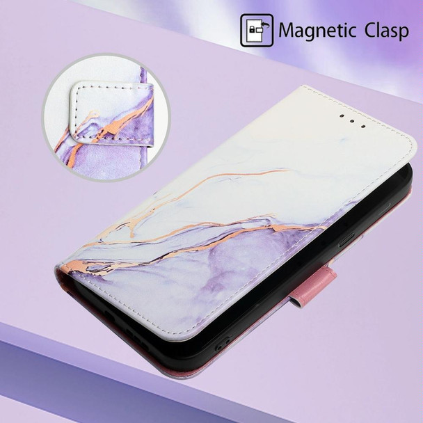 Xiaomi Poco X4 Pro 5G PT003 Marble Pattern Flip Leather Phone Case(White Purple LS006)