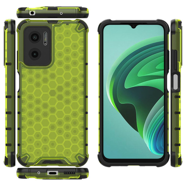 Xiaomi Redmi Note 11E 5G Shockproof Honeycomb PC + TPU Case(Green)