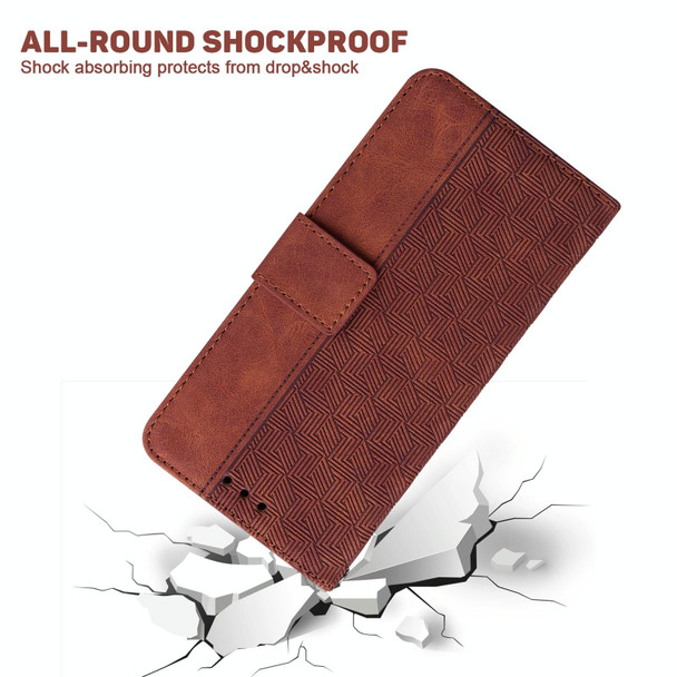 Xiaomi Redmi Note 10 4G / Note 10S Geometric Embossed Leather Phone Case(Brown)