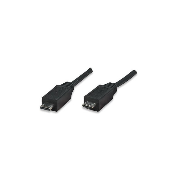 Manhattan Micro Usb B Male To Usb Micro A Male 1.8M -Colour:Black, Retail Box, Limited Lifetime Warranty