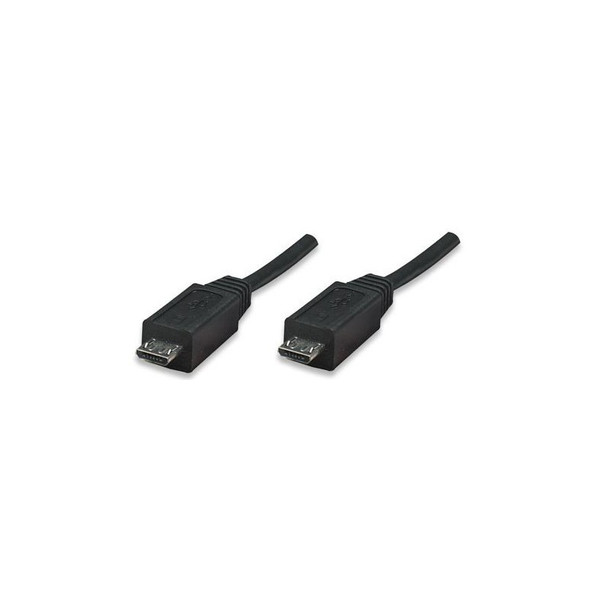 Manhattan Micro Usb B Male To Usb Micro B Male 1.8M -Colour:Black, Retail Box, Limited Lifetime Warranty