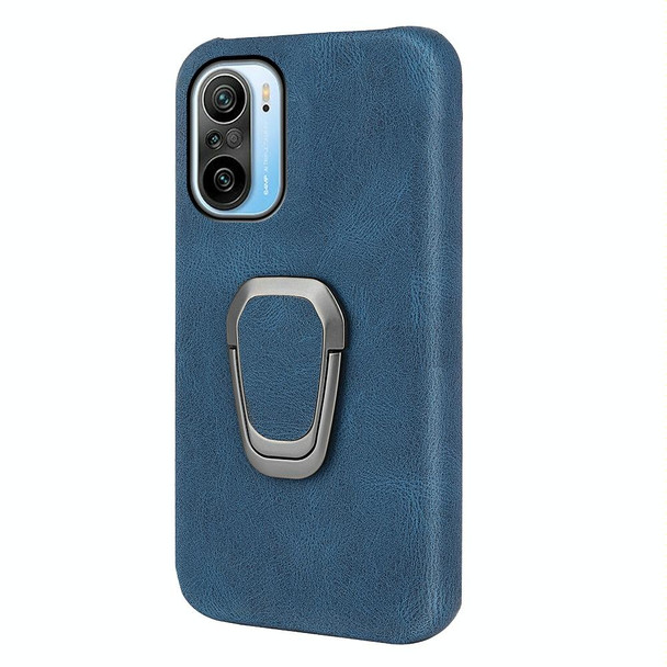 Ring Holder PU Phone Case - Xiaomi Redmi K40 / K40 Pro / K40 Pro+ / Poco F3 / Mi 11i / Mi 11X Pro / Mi 11X(Blue)